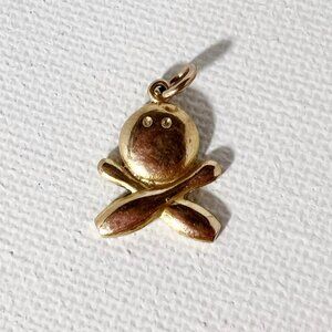 VINTAGE 10K SOLID GOLD - 1920’s Bowling Pins & Ball Pendant